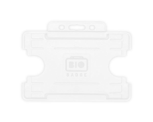 [4156878] Single-Sided BIOBADGE Open Faced ID Card Holder (Horizontal, White)